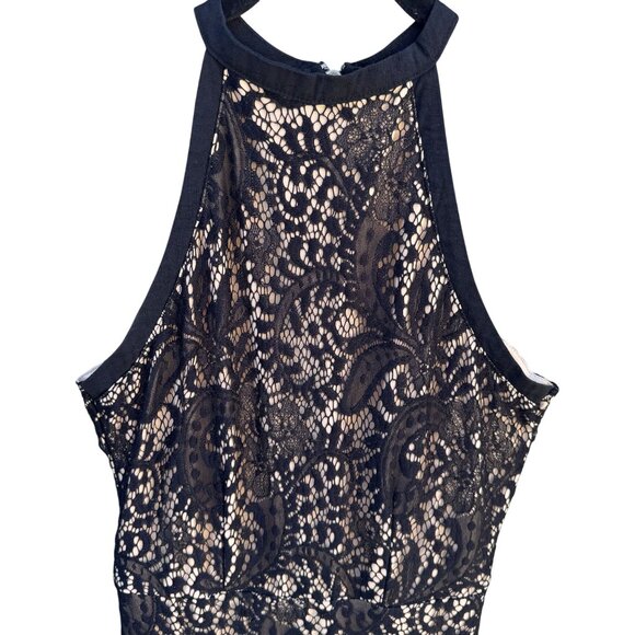 Charlotte Russe Womens Lace Back Zip Halter Neck Party Going Out Mini Dress XS - Picture 3 of 10